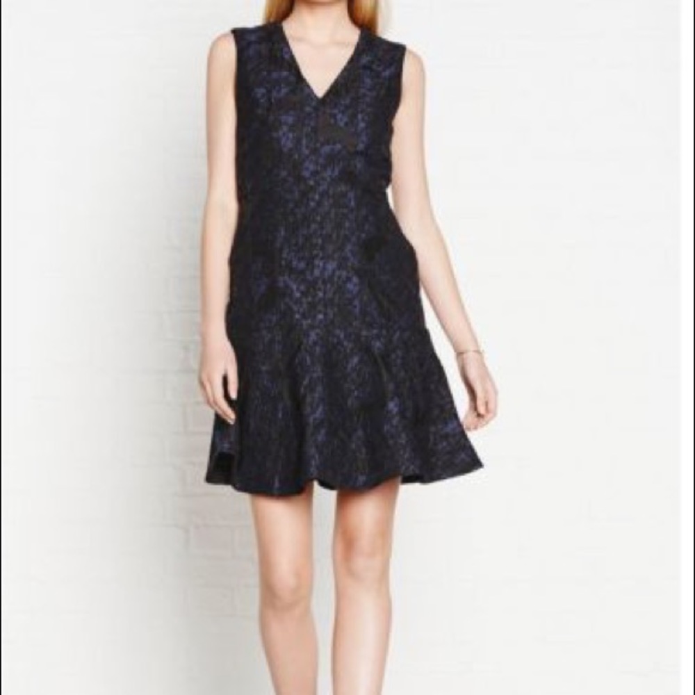 NWT Reiss Saffy Dress Blue Animal Print Size 4